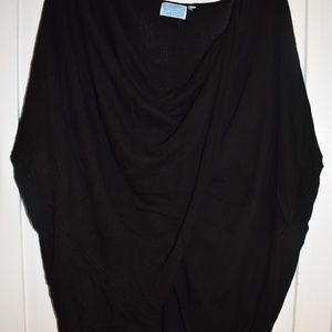 Short Sleeve Wrap Black Sweater sz L